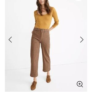 ISO Slim Emmett Wide-Leg Crop Pants in Check